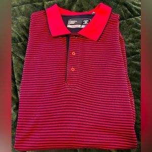 XL Cutter & Buck like new golf shirt, red and blue stripe. 60% cotton, 40% poly